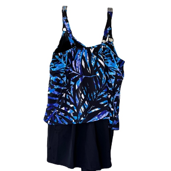 Sz 22 Swim For All RomperTank Overlay SwimRomper Adjustable Straps Tummy Control - Picture 2 of 14